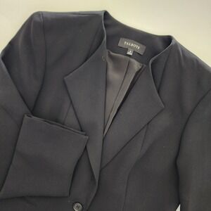 Talbots black‎ 1 button blazer lined womens size 8